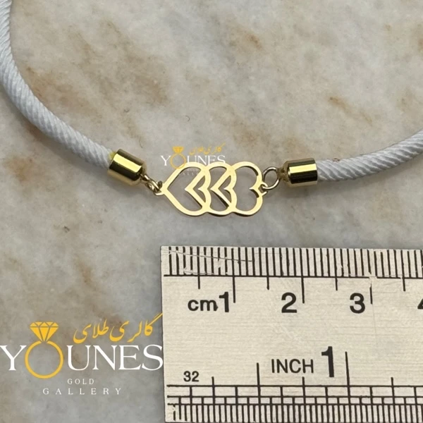 دستبند سه قلب لیزری طلا